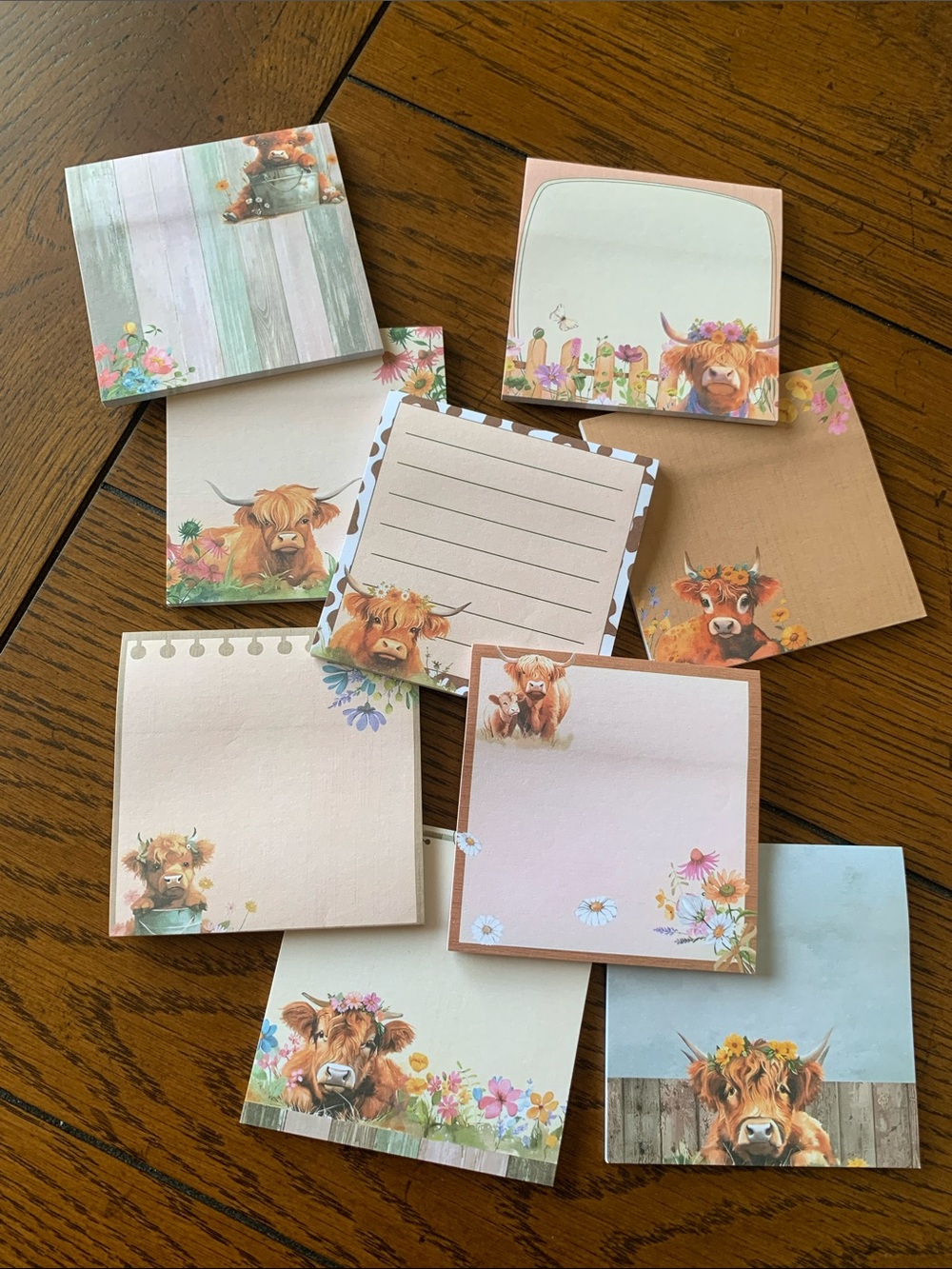 9 Pack! Highland Cow Sticky Notes 3”